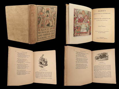 1889 Alice in Wonderland + Through the Looking-Glass Lewis Carroll John Tenniel: 1889 Alice in Wonderland + Through the Looking-Glass Lewis Carroll John Tenniel “Alices Adventures in Wonderland,” authored by Lewis Carroll and illustrated by John Tenniel, is a timeless,