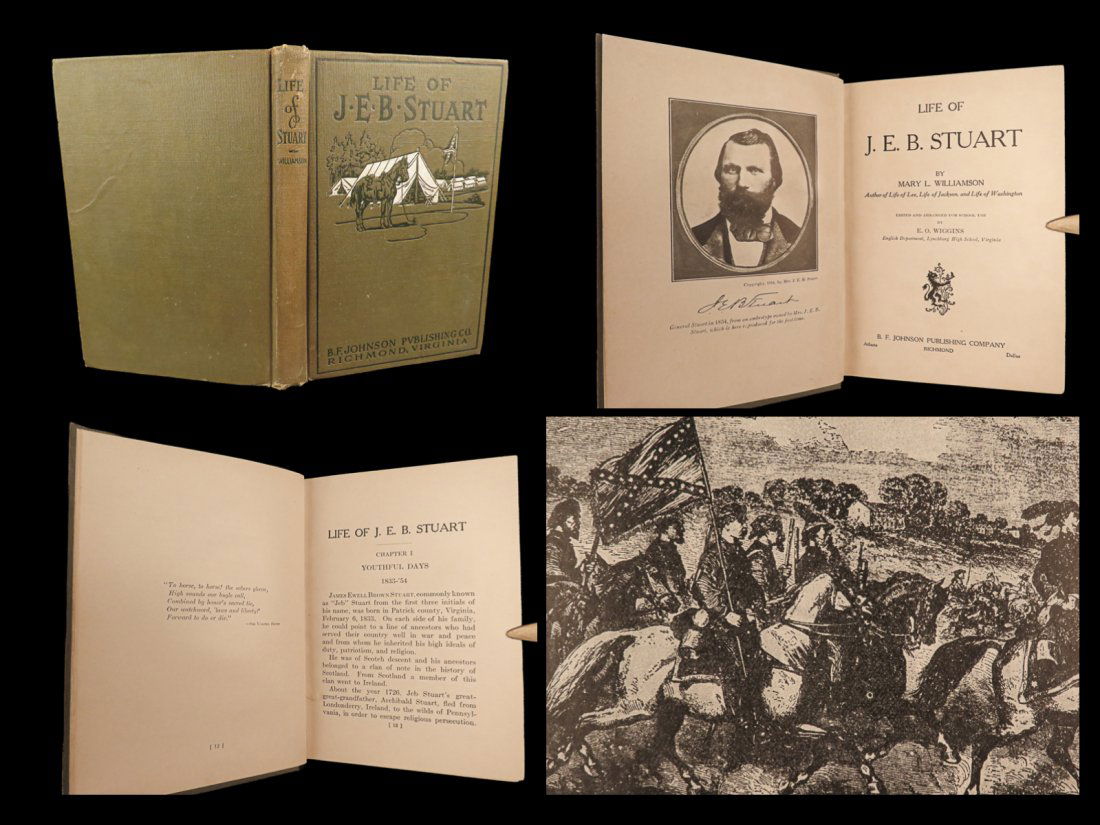 1914 CONFEDERATE 1st ed Life of Maj. General J.E.B. Stuart CIVIL WAR Biography (1 of 10)