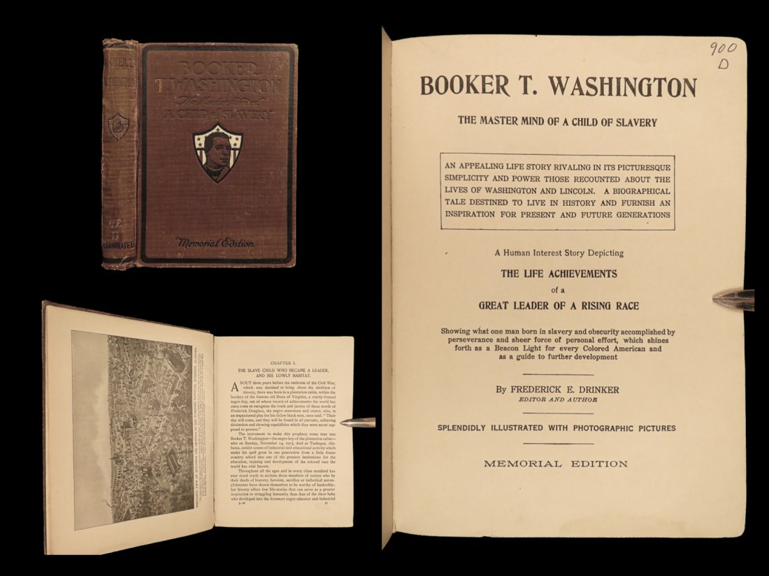 1915 BOOKER T WASHINGTON  1ed Life SLAVERY Biography Civil Rights Black History (1 of 10)
