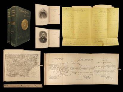 1885 McClellan Signed PROVENANCE 1ed Civil War Memoirs General GRANT 2v MAPS: 1885 McClellan Signed PROVENANCE 1ed Civil War Memoirs General GRANT 2v MAPS “The art of war is simple enough. Find out where your enemy is. Get at him as soon as you can. Strike him as hard as you