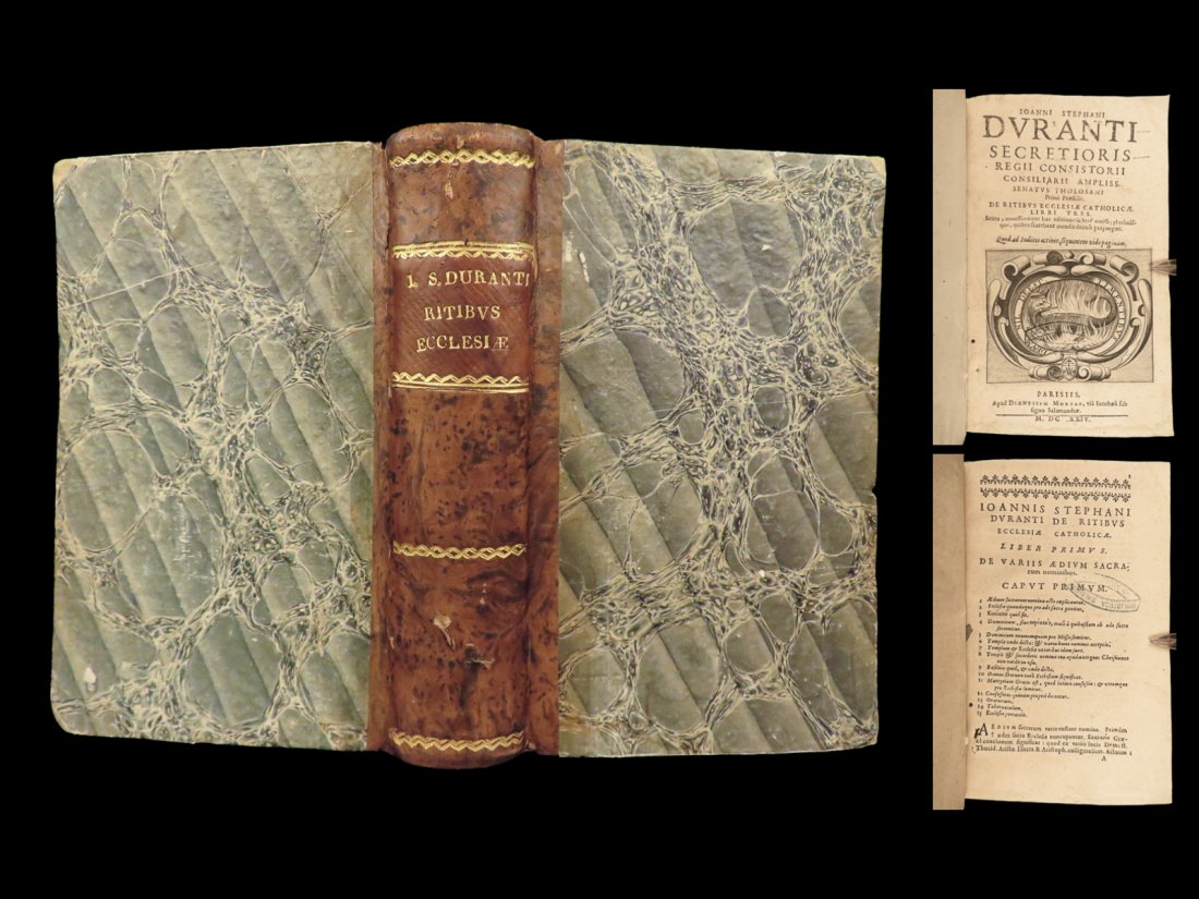 1624 Canon LAW & Rites of Catholic Church Ecclesiastical Durant Paris France: 1624 Canon LAW & Rites of Catholic Church Ecclesiastical Durant Paris France Jean Etienne Durant was a 16th-century French magistrate from Toulouse who is primarily known for his book De Ritibus Eccle