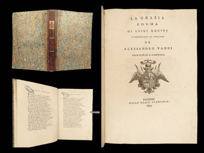 1794 La Grace by Luigi Racine French Jansenist Poem Louis XV Italian Palermo: 1794 La Grace by Luigi Racine French Jansenist Poem Louis XV Italian Palermo Louis Racine was a 17th-century French poet perhaps best remembered for being the son of the famed Jean Racine. His