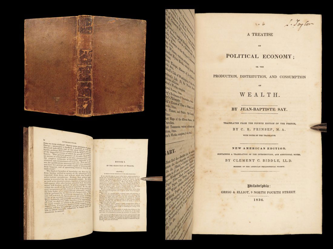 1836 ECONOMICS Political Economy Jean-Baptiste SAY Production Wealth Capitalism (1 of 10)