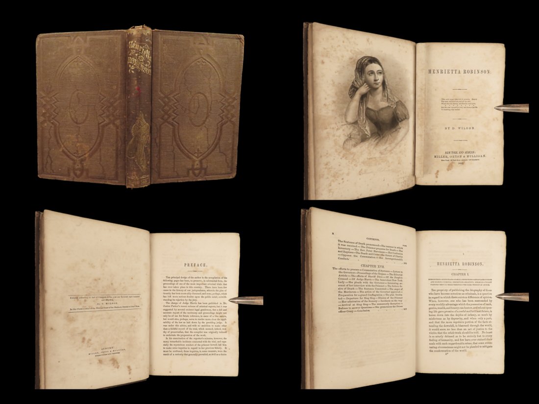 1855 INSANITY PLEA 1st Henrietta Robinson Veiled Murderess Criminal LAW Poison: 1855 INSANITY PLEA 1st Henrietta Robinson Veiled Murderess Criminal LAW Poison â€œHenrietta Robinson” by David Wilson delves into the intricate details of the 1854 trial of Henrietta Robinso