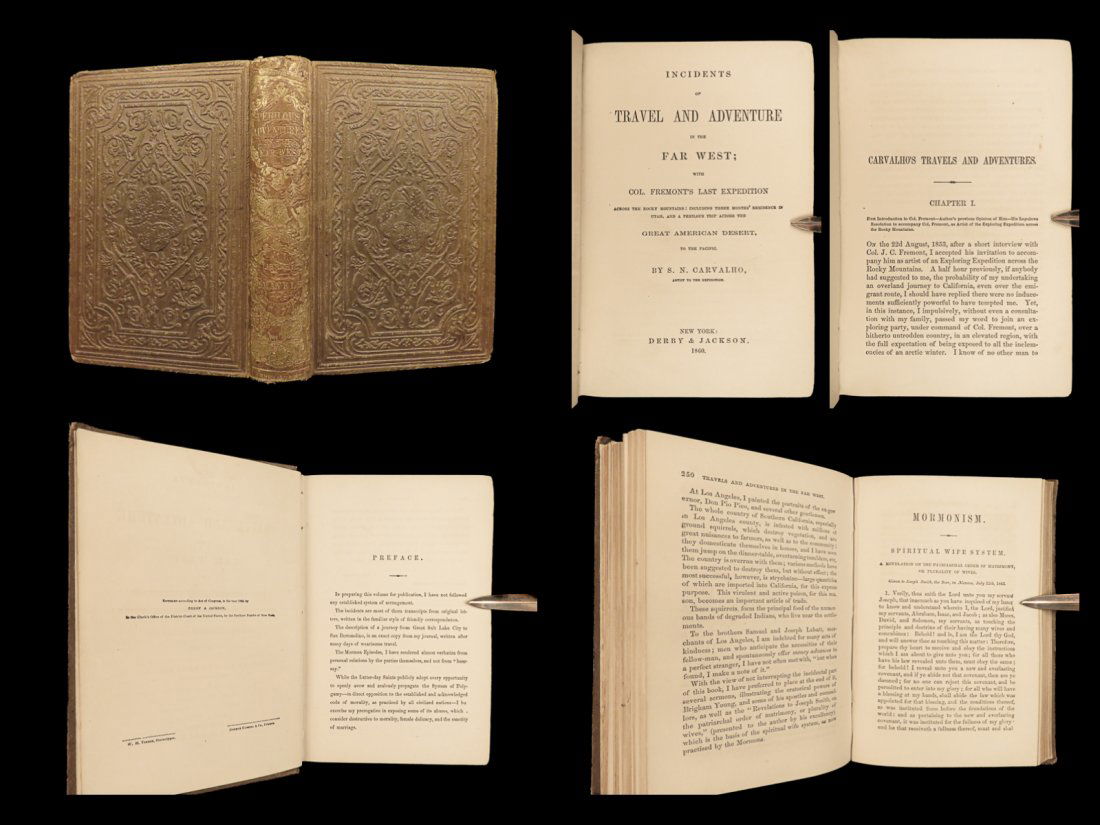 1860 Carvalho Fremont Expedition Mormon Utah Voyages Travel Brigham Young RARE (1 of 10)