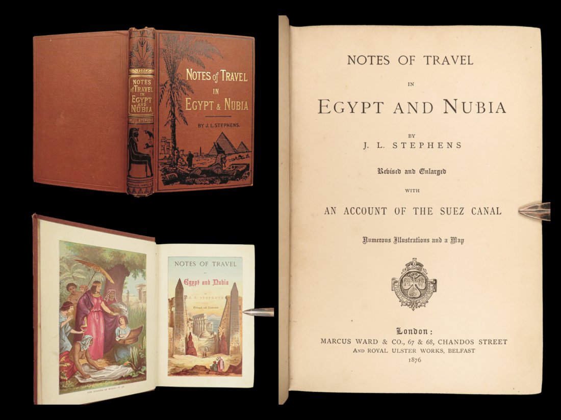 1876 EGYPT & NUBIA 1st ed Slavery Travels in SUEZ CANAL Pyramids Exploration Map (1 of 10)