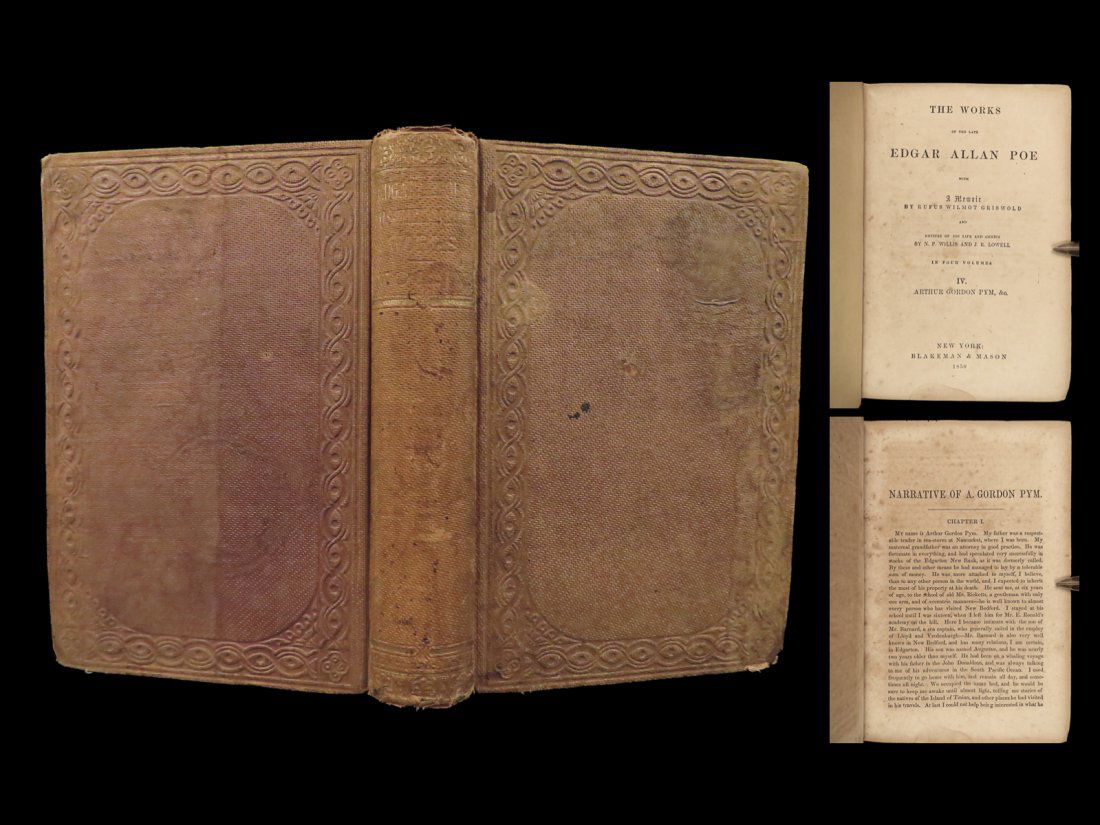 1859 Works of EDGAR ALLAN POE Arthur Gordon Pym Loss of Breath Dr. Tarr Poetry (1 of 10)