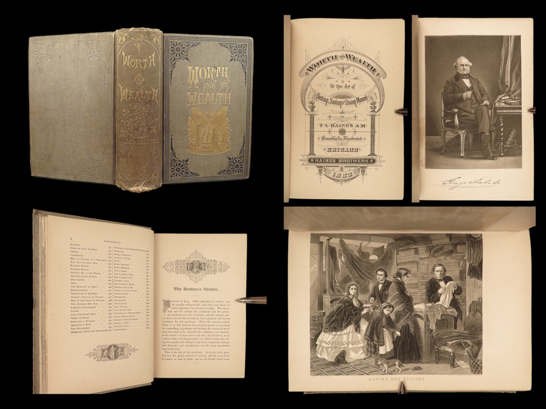 1883 ECONOMICS 1ed Worth and Wealth FINANCE Money Gambling Capitalism America: 1883 ECONOMICS 1ed Worth and Wealth FINANCE Money Gambling Capitalism America T.L. Hainess â€œWorth and Wealth” is a rare 19th-century treatise on how to improve financial status and gain we
