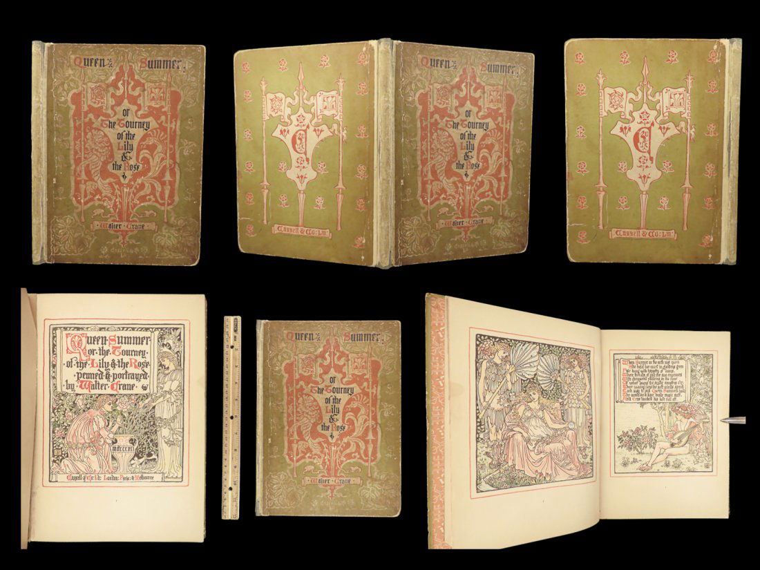 1891 WALTER CRANE Art 1st/1st Queen Summer Tourney of Lily & Rose ILLUSTRATED (1 of 10)