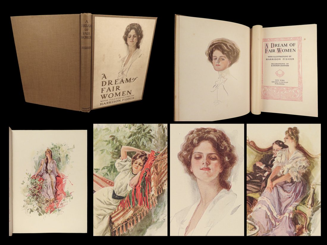 1907 FASHION Art of HARRISON FISHER Dream of Fair Women Poetry Tennyson Byron: 1907 FASHION Art of HARRISON FISHER Dream of Fair Women Poetry Tennyson Byron â€œA Dream of Fair Women,” adorned with Harrison Fishers captivating color illustrations, is a splendid compilat