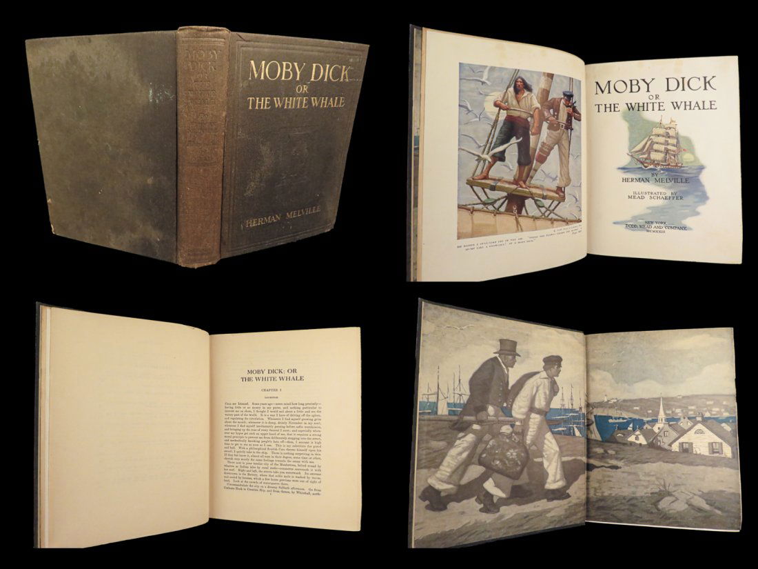 1923 Moby Dick Herman Melville Whaling Voyages Mead Color Illustrated CLASSIC: 1923 Moby Dick Herman Melville Whaling Voyages Mead Color Illustrated CLASSIC â€œI know not all that may be coming, but be it what it will, Ill go to it laughing.” â€• Herman Melville,