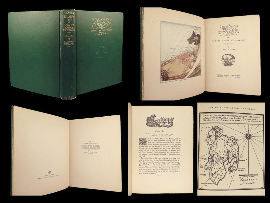 1927 Treasure Island 1ed Robert Louis Stevenson EDMUND DULAC Illustrations (1 of 10)