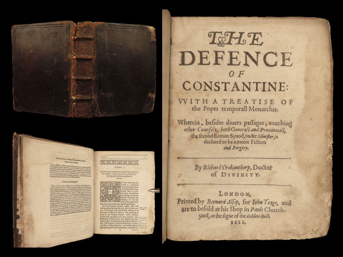 1621 Defense of Constantine 1ed Donation Rome Papacy Crispus Murder Crakanthorpe (1 of 10)