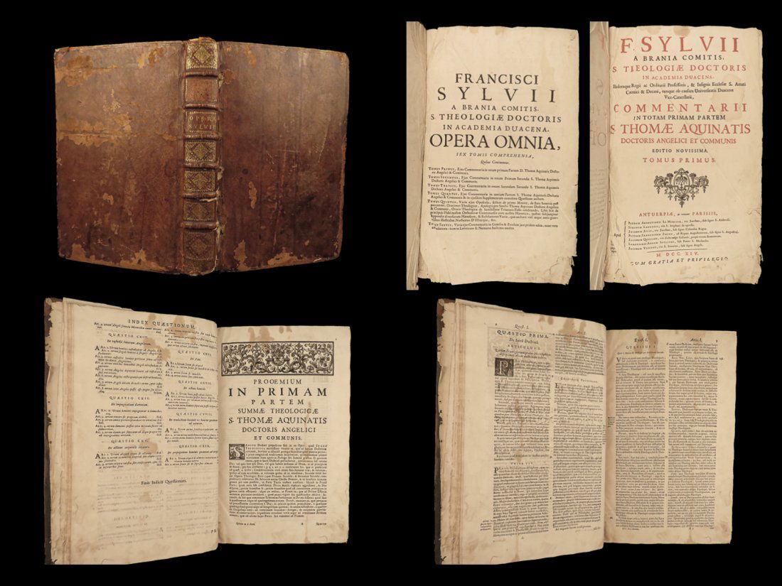 1714 Thomas AQUINAS Summa Sylvius Commentary Catholic Theology HUGE (1 of 10)