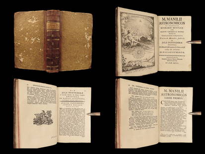 1767 Astrology 1ed Astronomicon Manilius Ancient Rome Occult Astronomy Zodiac: 1767 Astrology 1ed Astronomicon Manilius Ancient Rome Occult Astronomy Zodiac Marcus Manilius was a first century Roman poet known for his famous collection of astrological poetry Astronomica.