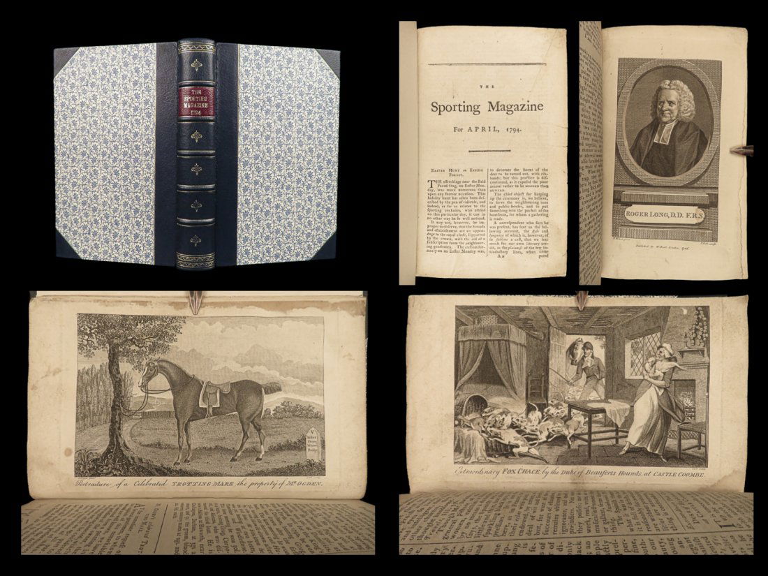 1794 Sporting Magazine 1ed Fox Hunting WOLF Game LAWS Illustrated HORSE Racing (1 of 10)