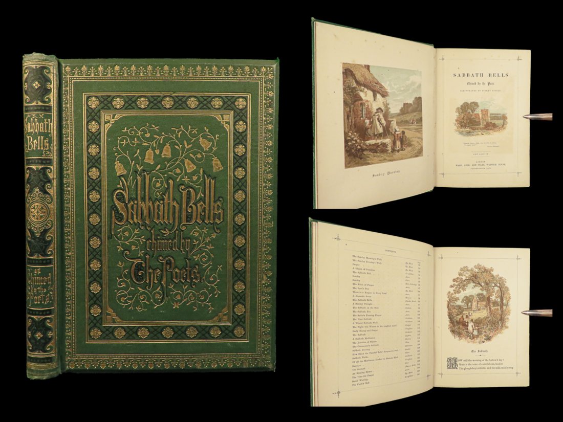 1870 BEAUTIFUL Sabbath Bells Poetry Collection Cowper Coleridge Longfellow: 1870 BEAUTIFUL Sabbath Bells Poetry Collection Cowper Coleridge Longfellow “Sabbath Bells Chimed by the Poets” is a 19th-century curated anthology of 60 poems regarding prayer and sabbath. Edi