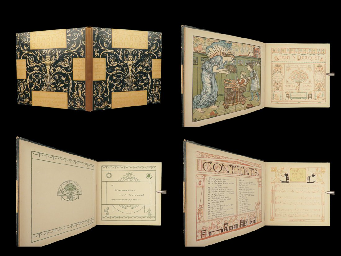 1890 The Babys Bouquet WALTER CRANE Childrens Nursery Rhymes Songs Illustrated (1 of 10)