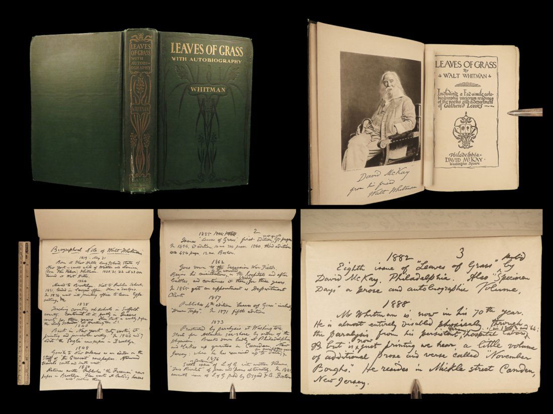 1900 Walt Whitman Leaves of Grass American Poetry SEXUALITY Scandal Romanticism (1 of 10)