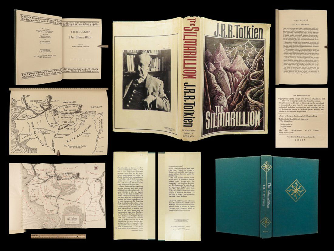 1977 JRR Tolkien 1st ed Silmarillion Lord of the Rings Middle Earth + MAP (1 of 10)