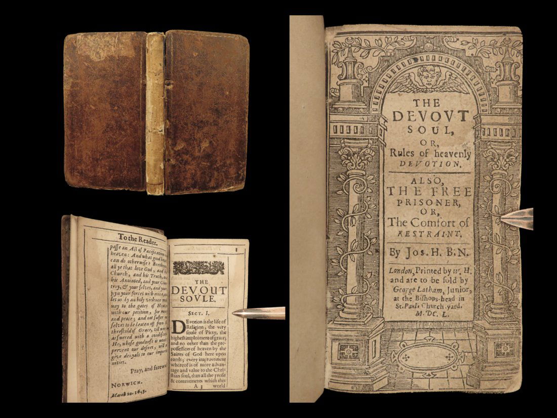1650 Joseph Hall 1ed Bible Devotional Devout Soul Catholic v Protestant RARE 2in1 (1 of 10)