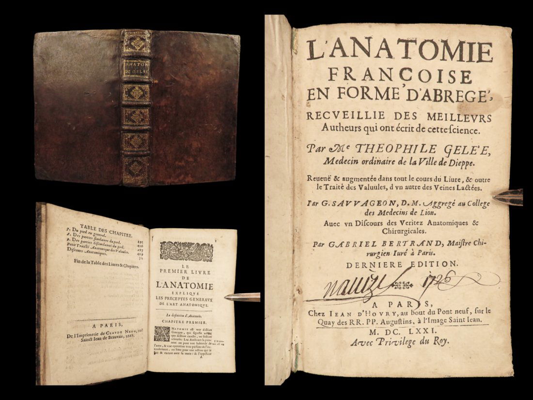 1671 MEDICINE Surgery Theophile Gelee French Human Anatomy Science Anatomie (1 of 10)