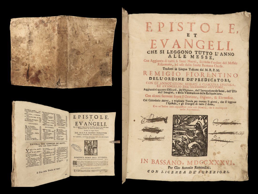 1736 BIBLE ART Dominican Friar Nannini TUSCAN Prayer Catholic RARE Prohibited (1 of 10)