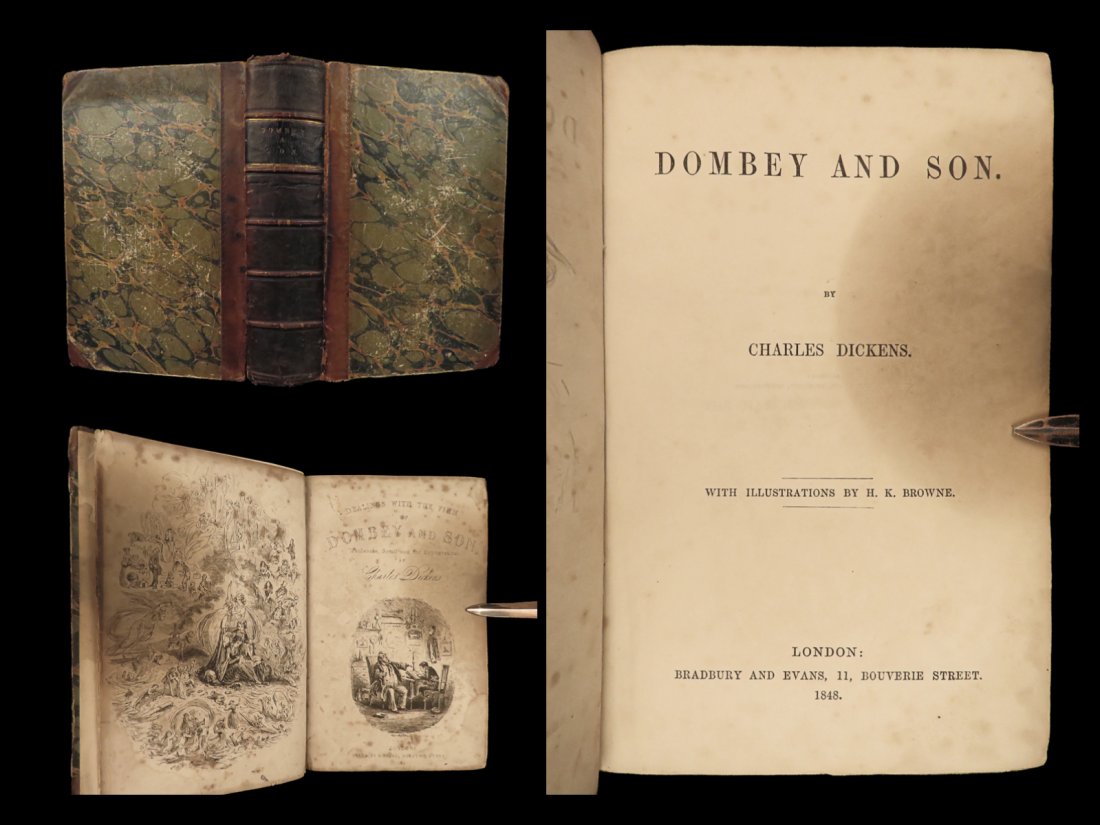 1848 Charles Dickens 1st ed Dombey & Son English Literature Illustrated Phiz ART (1 of 10)
