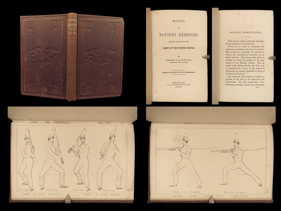 1862 CIVIL WAR General George McClellan Bayonet Manual Exercise US Army Military (1 of 10)