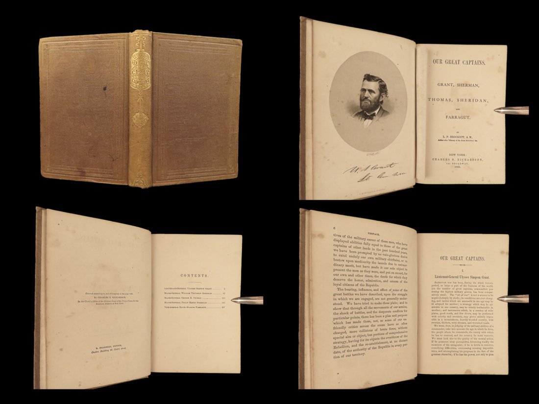 1865 US CIVIL WAR 1ed Our Great Captains Grant Sherman Thomas Sheridan Farragut (1 of 10)