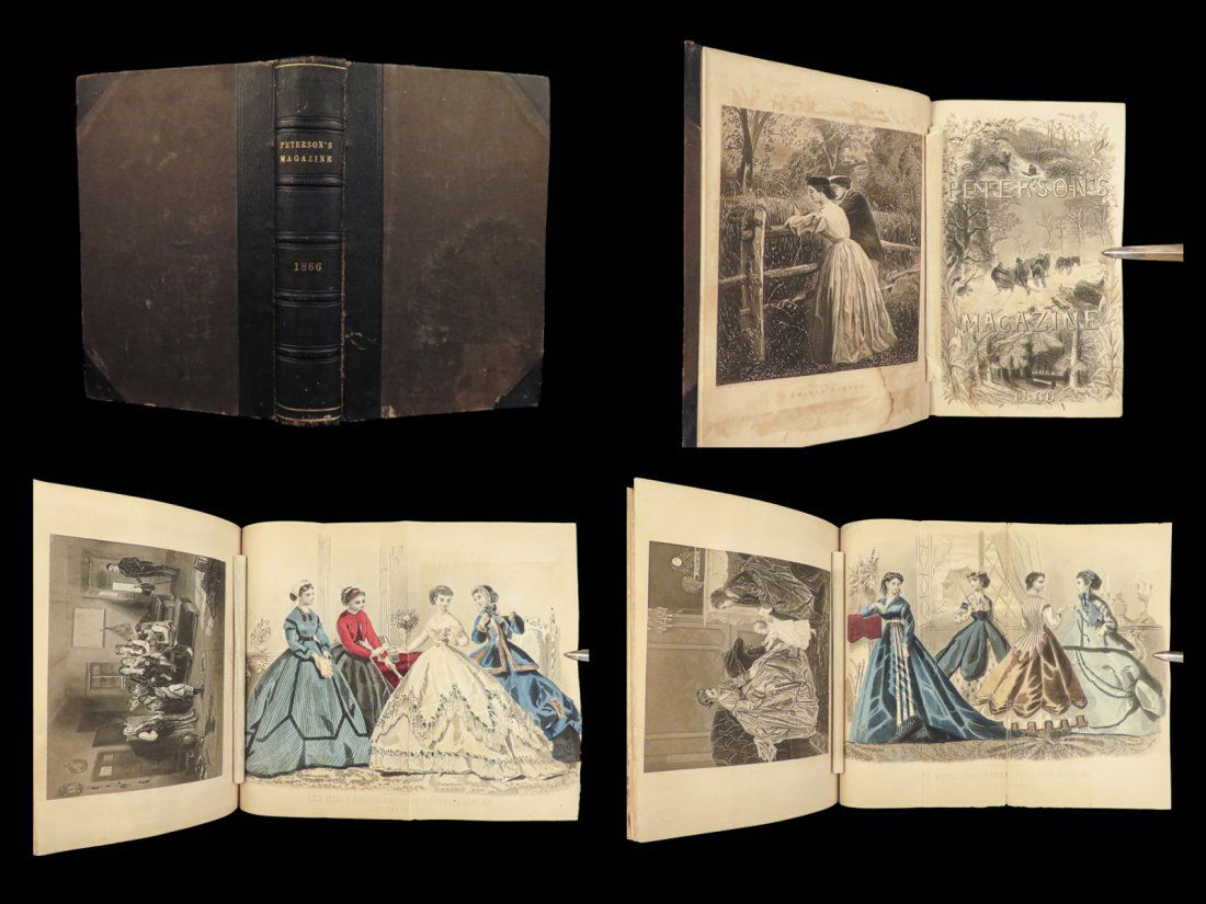 1866 FASHION 1st ed Peterson Magazine Civil War Clothing Hairstyles Crafts ART (1 of 10)