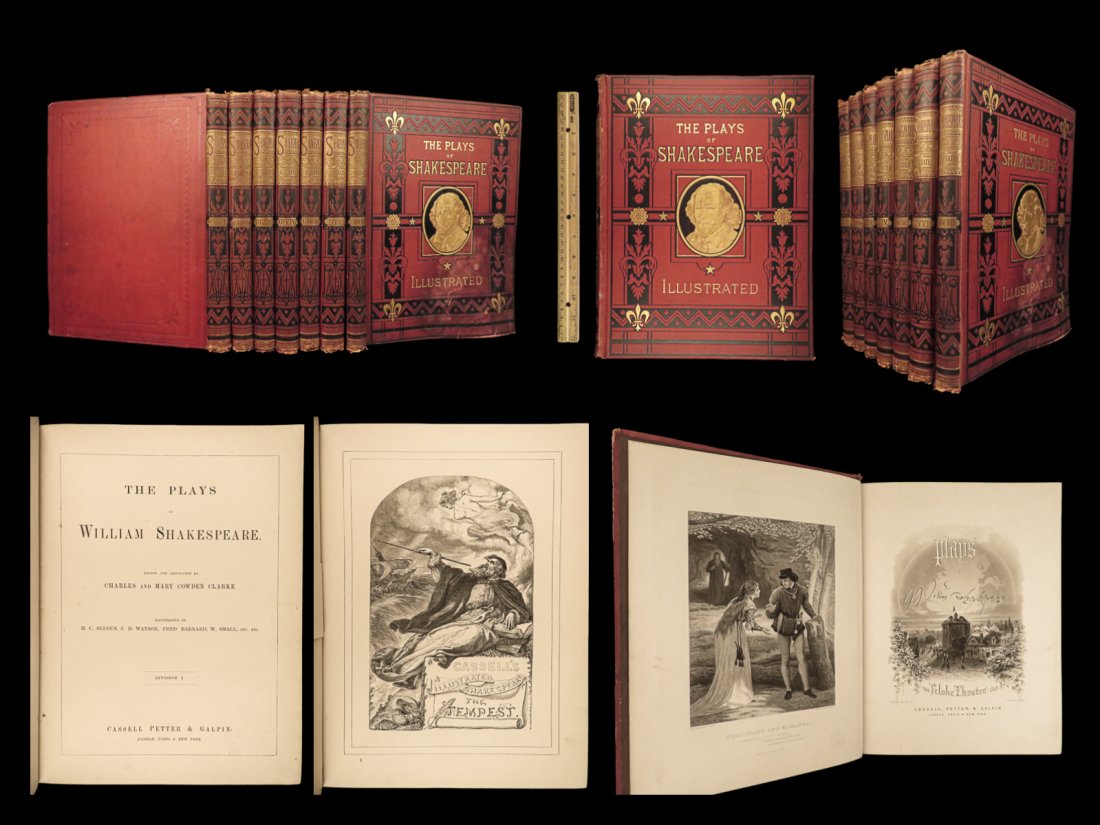 1875 William Shakespeare Theatre Plays Mary Cowden Clarke Selous Illustrated 7v (1 of 10)