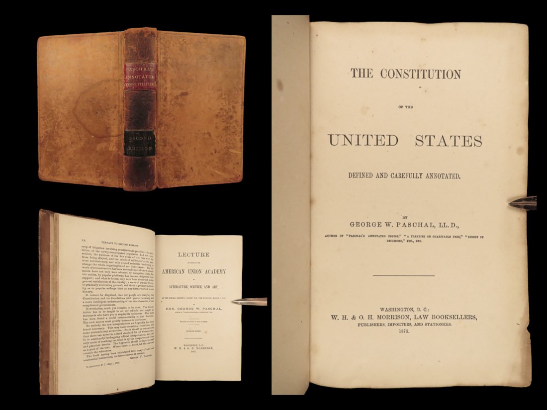 1876 US Constitution Americana Centennial ed + Paschal Commentary + Declaration (1 of 10)