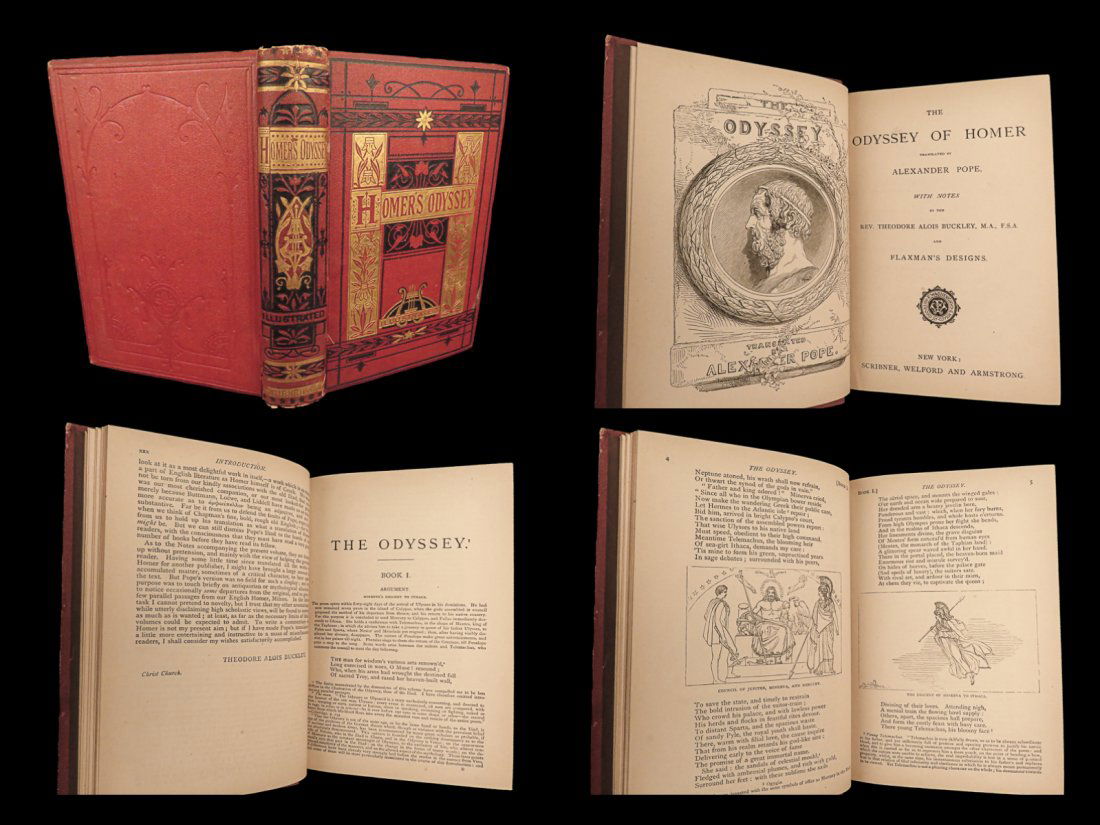 1880 The ODYSSEY of HOMER Greek Mythology Epic Poem ILIAD Alexander Pope English: 1880 The ODYSSEY of HOMER Greek Mythology Epic Poem ILIAD Alexander Pope English “The Odyssey of Homer,” translated by Alexander Pope, offers a rendition of one of the ancient worlds most illu