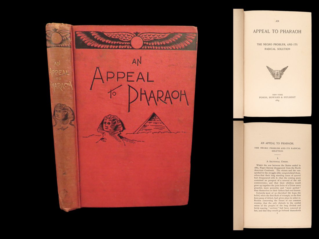 1889 SLAVERY 1ed Appeal to Pharaoh Confederate McKinley Racism Black America: 1889 SLAVERY 1ed Appeal to Pharaoh Confederate McKinley Racism Black America Carlyle McKinley was a late 19th-century Confederate soldier, though he is only remembered for his controversial and racist
