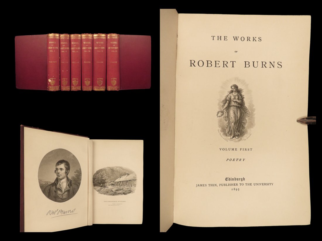 1895 Robert BURNS Scottish Poetry Scotland Poems Illustrated MAPS 6v SET Edinburgh (1 of 10)