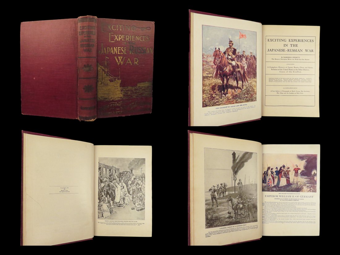 1904 Japanese Russian War Marshall Everett Military Battle MAPS Illustrated: 1904 Japanese Russian War Marshall Everett Military Battle MAPS Illustrated "Exciting Experiences in the Japanese-Russian War" by Marshall Everett, printed in 1904, offers a gripping firsthand account