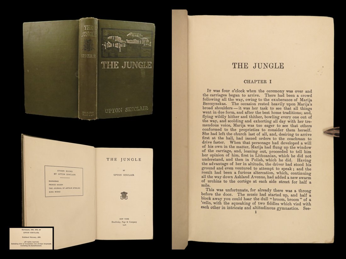 1906 The JUNGLE 1st/1st Upton Sinclair Chicago Meatpacking Socialism Immigrants (1 of 10)