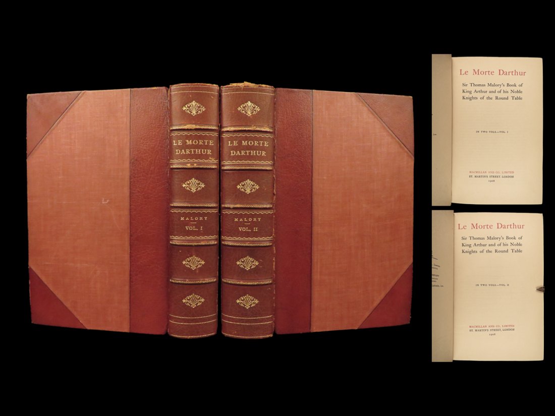 1908 King Arthur Lancelot Knights of Round Table Morte Darthur Caxton BINDING (1 of 10)