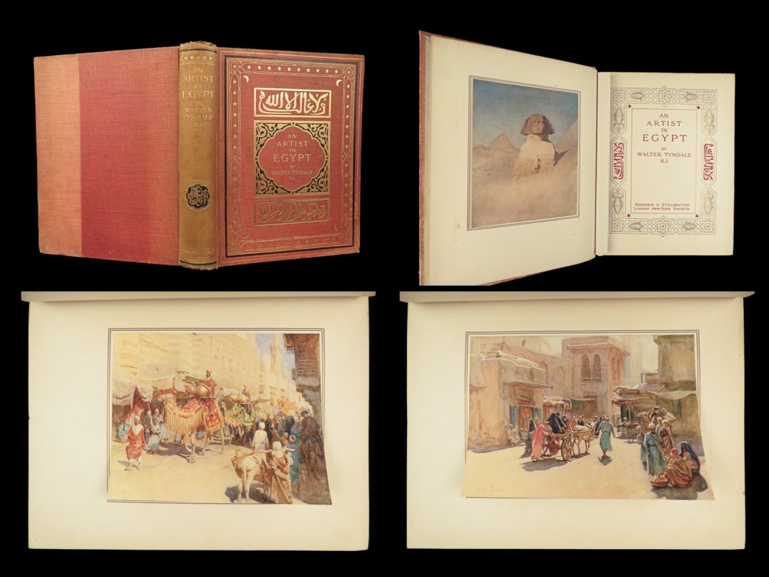 1912 EGYPT 1ed Tyndale Watercolor ART Mosques Temple of Isis EGYPTIAN Voyages: 1912 EGYPT 1ed Tyndale Watercolor ART Mosques Temple of Isis EGYPTIAN Voyages Walter Tyndales “An Artist in Egypt” is an impressive, highly desirable early 20th-century illustrated travel guid