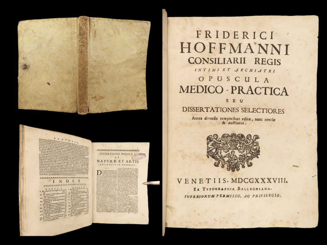 1738 MEDICINE of Hoffmann Disease Diagnosis Mineral Water Milks Drugs Cures (1 of 10)