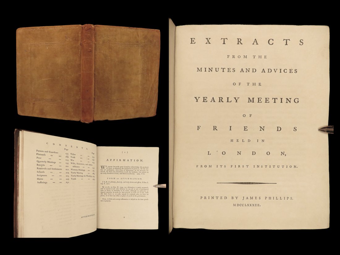 1783 QUAKER Yearly Meeting SLAVERY WAR Marriage LAW Militia Government (1 of 10)