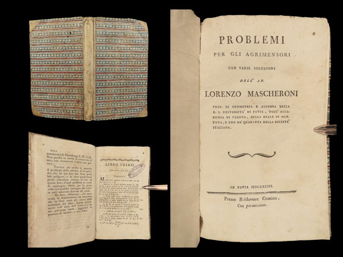 1793 SURVEYING 1ed Land Surveyors Manual Geometry Problems & Math Mascheroni (1 of 10)