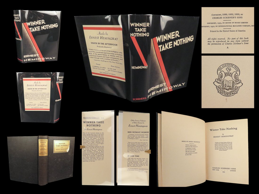 1933 Ernest Hemingway 1ed Winner Take Nothing Classic American Short Stories (1 of 10)