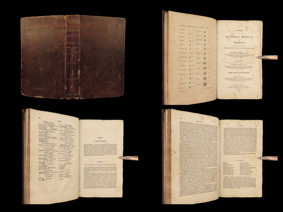 1834 Materia Medica & Pharmacy MEDICINE Chemistry Edinburgh Pharmacopoeia Drugs: 1834 Materia Medica & Pharmacy MEDICINE Chemistry Edinburgh Pharmacopoeia Drugs John Murrays “System of Materia Medica and Pharmacy” is a simplified and rendered version of his pharmaceutical