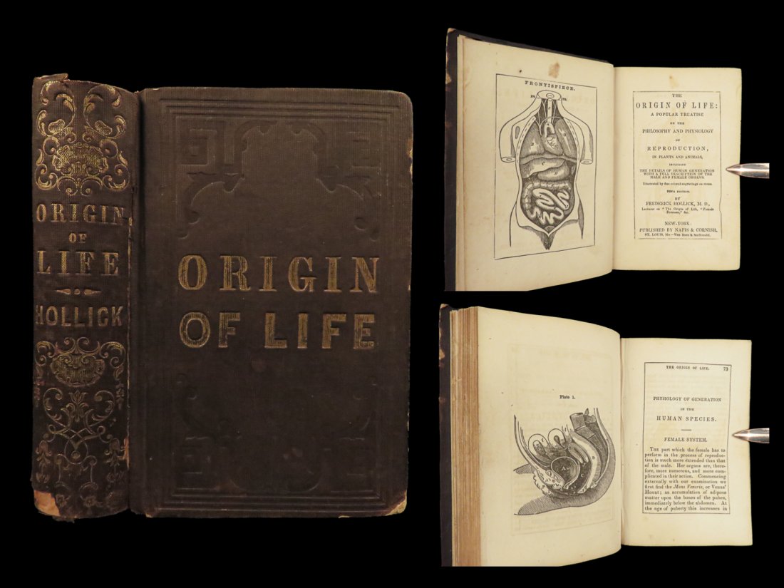 1845 Origin of Life Medicine Female Health Pregnancy Midwifery Sexuality Hollick (1 of 10)