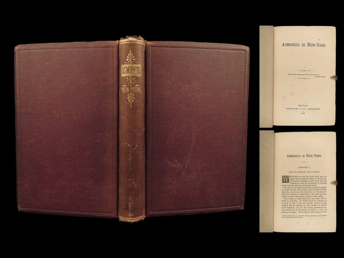 1868 Occult Demons 1st/1st Asmodeus in New York Alain-René Lesage Lame Devil NYC (1 of 10)