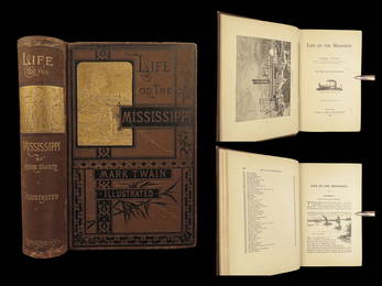 1883 Mark Twain 1ed Life on the Mississippi St. Louis Missouri Steamboat CLASSIC