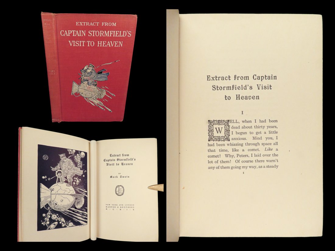 1909 MARK TWAIN 1ed Extract from Captain Stormfield Visit to Heaven Last Book (1 of 17)