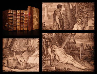 1716 RARE Fontaine Fables Homer Odyssey Terence Comedies French 6 Book Lot: 1716 RARE Fontaine Fables Homer Odyssey Terence Comedies French 6 Book Lot A collection of 6 books of classic literature including works of Jean de La Fontaine, the comedies of Terence, and Homers Ody